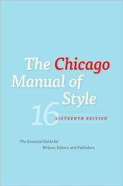 Cover of The Chicago Manual of Style: 16th Edition