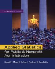 Cover of Applied Statistics for Public and Nonprofit Administration