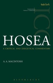 Cover of A Critical and Exegetical Commentary on Hosea (International Critical Commentary series)