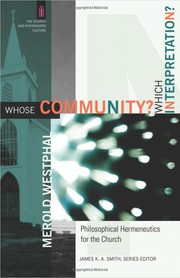 Cover of Whose Community? Which Interpretation? Philosophical Hermeneutics for the Church