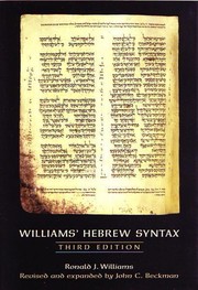 Cover of Williams' Hebrew Syntax, 3rd edition