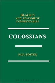 Cover of Colossians (Black's New Testament Commentaries)